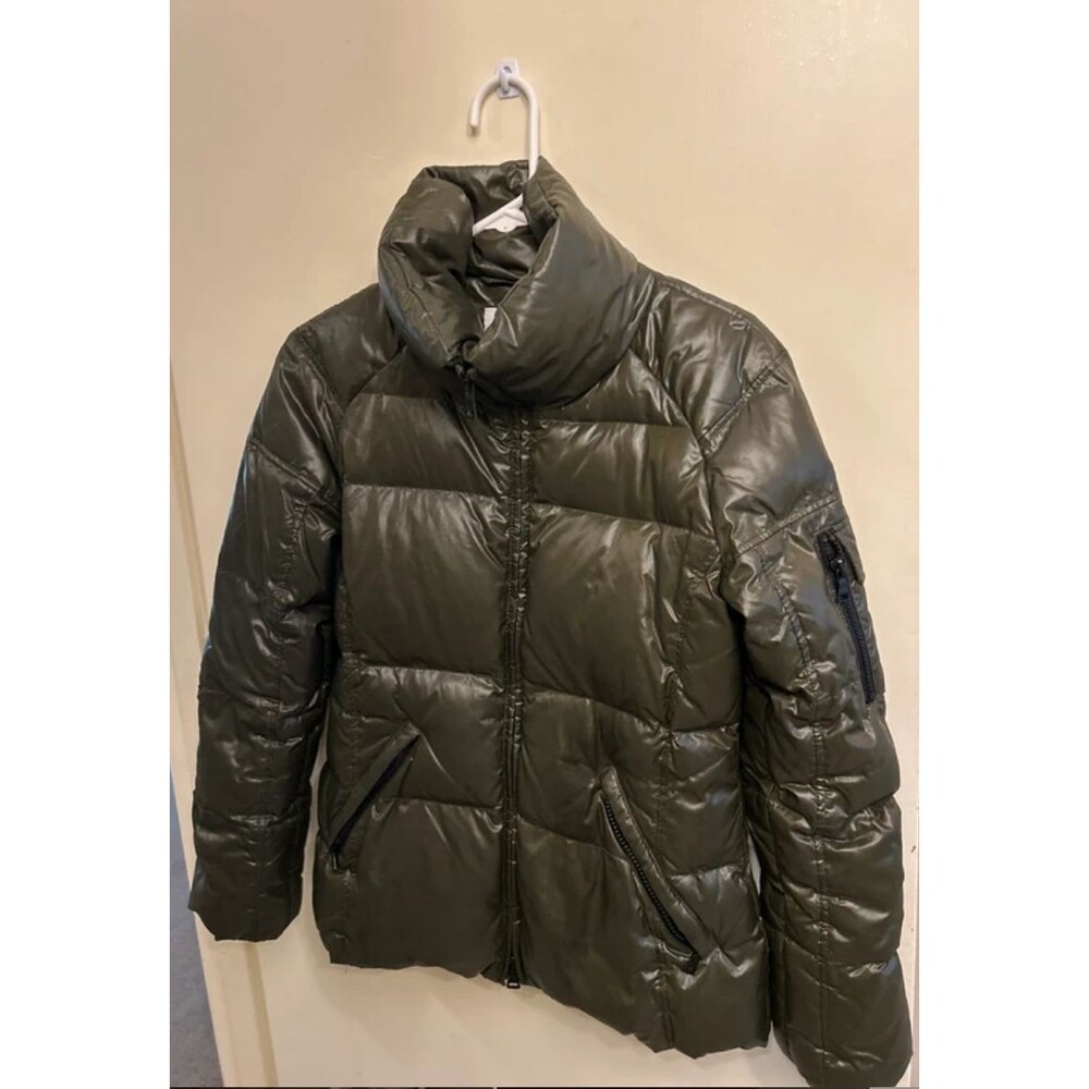 SAM New York Jacket Women's S Goose Down Freestyle Puffer Coat Army/Olive Green